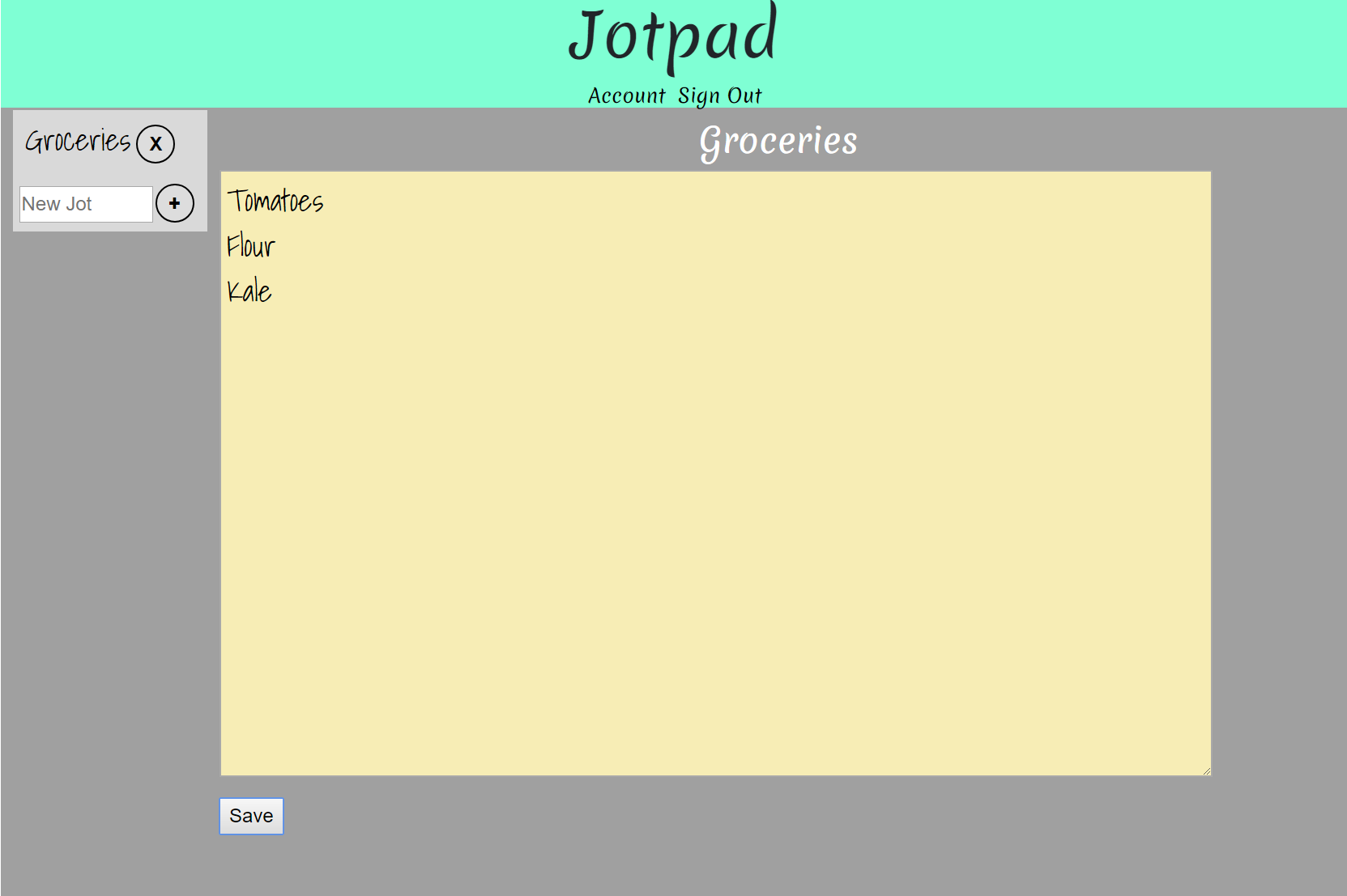 Jotpad screenshot